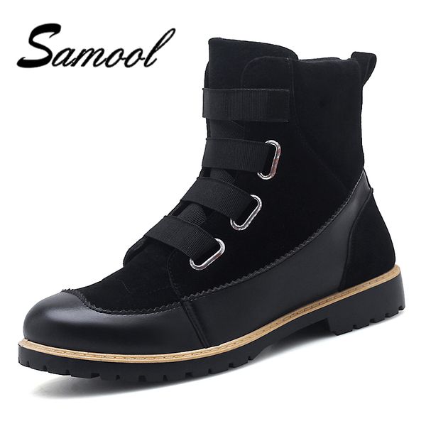 samool autumn winter fashion men boots vintage style casual men shoes high-cut lace-up warm plush motorcycle boots rx5, Black
samool autumn winter fashion men boots vintage style casual men shoes high-cut lace-up warm plush motorcycle boots rx5, Black