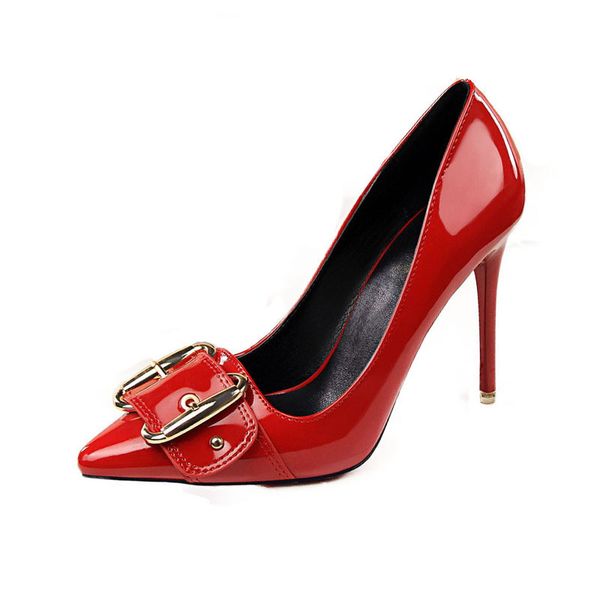 women pumps Simple Sexy Thin With High Heel Shallow Mouth Patent Leather Metal Buckle women's Shoes
women pumps Simple Sexy Thin With High Heel Shallow Mouth Patent Leather Metal Buckle women's Shoes