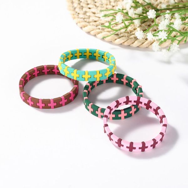 myshape handmade women enamel cross stackable bohemian painted tie rainbow beads bracelet, Black
myshape handmade women enamel cross stackable bohemian painted tie rainbow beads bracelet, Black