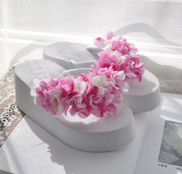 haha flower flip slippers wedges female high-heeled flower flip flops platform sandals, Black
haha flower flip slippers wedges female high-heeled flower flip flops platform sandals, Black