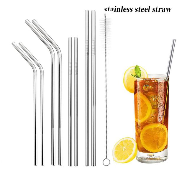 10pcs/set kitchen stainless steel drinking straw straight bend clean brush reusable washable bar metal
10pcs/set kitchen stainless steel drinking straw straight bend clean brush reusable washable bar metal