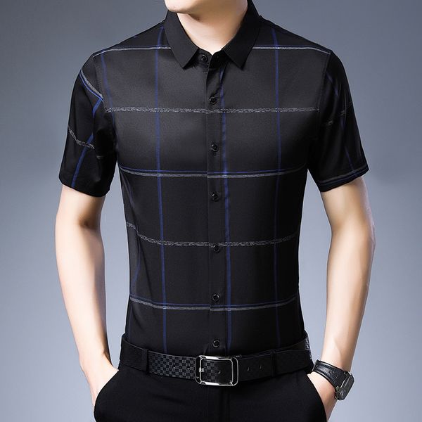 men's casual shirts men black color short sleeve slim fit plaid turn-down collar single breasted business shirt clothing, White;black
men's casual shirts men black color short sleeve slim fit plaid turn-down collar single breasted business shirt clothing, White;black