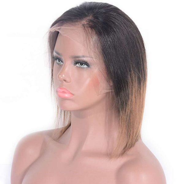 ombre peruvian straight lace front wig 1b/4/27 human hair bob wig 8 inch full end lace wig, Black;brown
ombre peruvian straight lace front wig 1b/4/27 human hair bob wig 8 inch full end lace wig, Black;brown