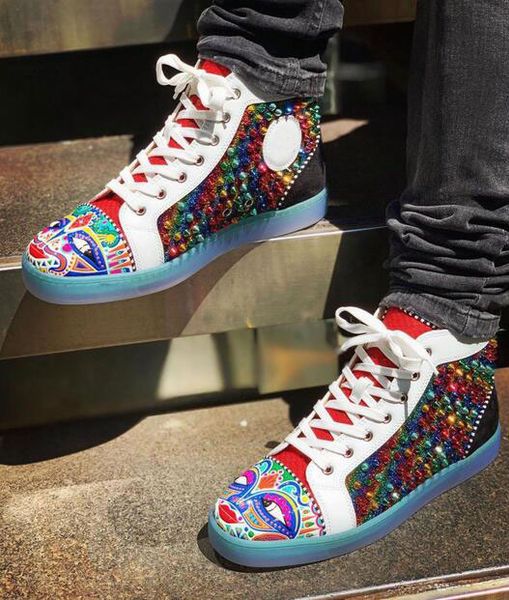 new season 20w colorful glitter rhinestones leather/faces toe/spikes orlato red bottom sneaker tribalouis flat high-casual party wedding, Black
new season 20w colorful glitter rhinestones leather/faces toe/spikes orlato red bottom sneaker tribalouis flat high-casual party wedding, Black