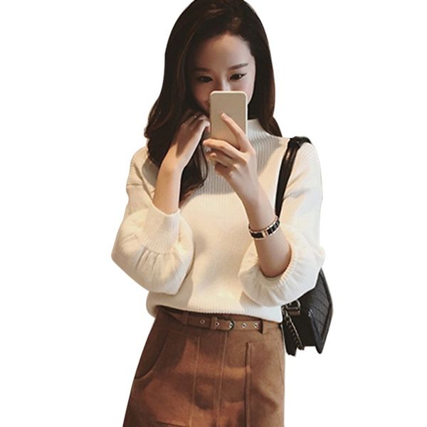 new arrival women jumper pullover solid casual long lantern sleeve loose knitted turtleneck sweater female autumn, White;black
new arrival women jumper pullover solid casual long lantern sleeve loose knitted turtleneck sweater female autumn, White;black