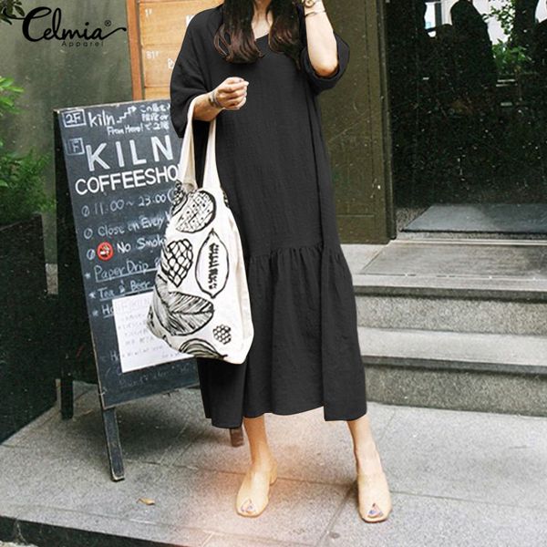 s-5xl celmia vintage женщины рубашка платье 2019 лето половина рукава повседневная халат макси длинное платье плиссированные партии vestido, Black;gray
s-5xl celmia vintage женщины рубашка платье 2019 лето половина рукава повседневная халат макси длинное платье плиссированные партии vestido, Black;gray