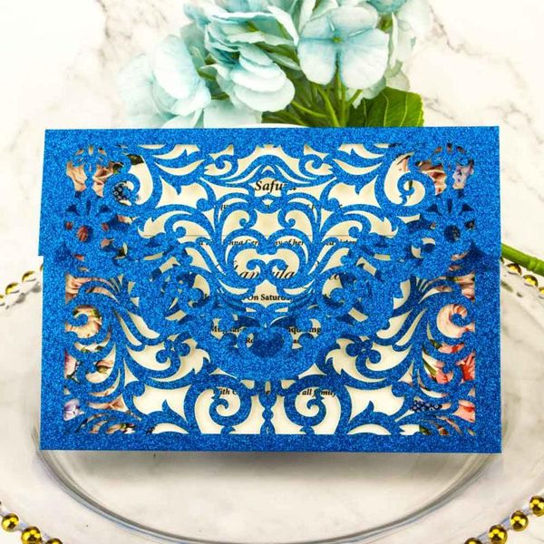 greeting cards 1pcs sample hollow laser cut glitter paper wedding invitation with embossed wholesale pocket invite cover
greeting cards 1pcs sample hollow laser cut glitter paper wedding invitation with embossed wholesale pocket invite cover