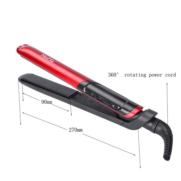 hair straightener professional tourmaline ceramic heating plate 1 inch red flat iron hair curler styling tool straightening iron, Black
hair straightener professional tourmaline ceramic heating plate 1 inch red flat iron hair curler styling tool straightening iron, Black