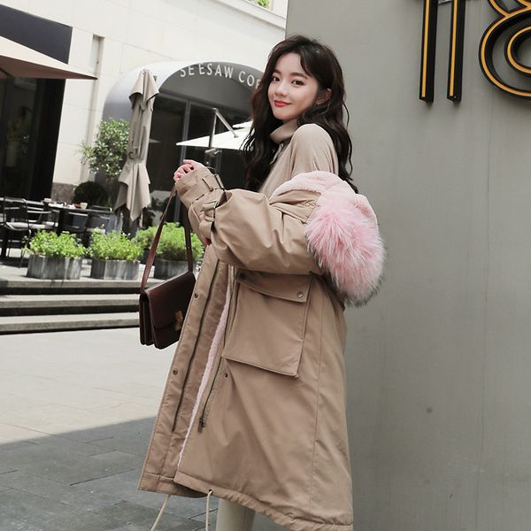 2019 fashion long women winter jacket cotton padded warm thicken big pocket ladies long faux fur coats parka womens jackets, Black
2019 fashion long women winter jacket cotton padded warm thicken big pocket ladies long faux fur coats parka womens jackets, Black