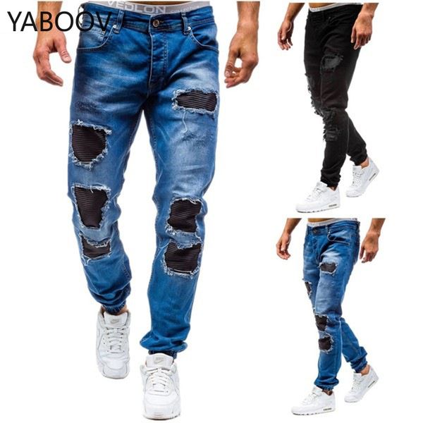 jeans for men slim fit pants classic big hole biker jeans male hip hop trousers streetwear destroyed torn ripped denim man, Blue
jeans for men slim fit pants classic big hole biker jeans male hip hop trousers streetwear destroyed torn ripped denim man, Blue