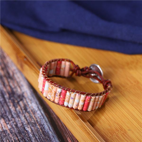 bracelet couple bracelet creative gift handmade multicolor natural stone tube beads beads chakra jewelry leather bag, Golden;silver
bracelet couple bracelet creative gift handmade multicolor natural stone tube beads beads chakra jewelry leather bag, Golden;silver