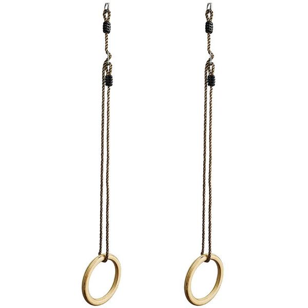wooden ring swing children's indoor outdoor sports fitness recreational swing ring firm and durable adjustable length