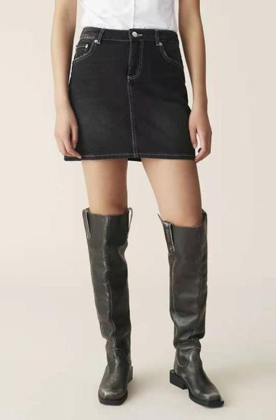 women's a-line denim skirt solid color zipper short skirts with pockets 2020 new, Black
women's a-line denim skirt solid color zipper short skirts with pockets 2020 new, Black