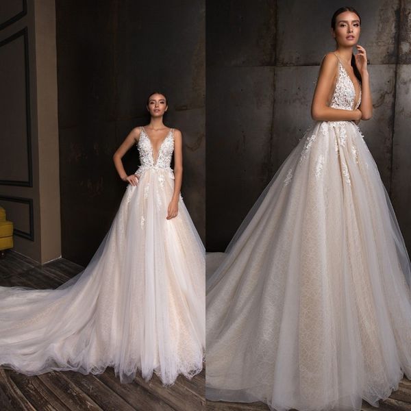 crystal design wedding dresses v neck backless bridal gowns sweep train custom sleeveless lace a line wedding dress plus size, White
crystal design wedding dresses v neck backless bridal gowns sweep train custom sleeveless lace a line wedding dress plus size, White