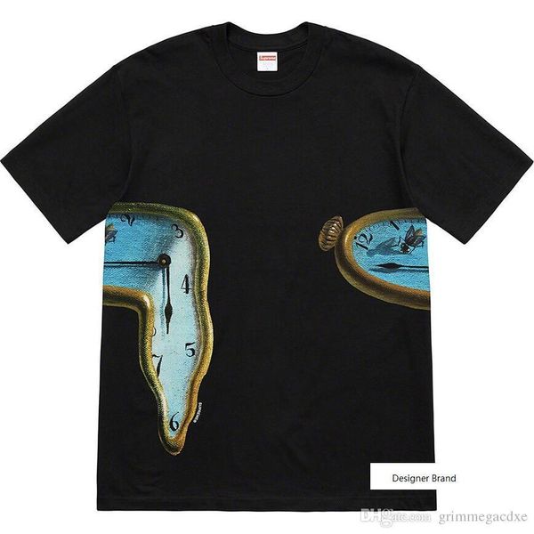 2019 summer new 19ss the persistence of memory tee time memory women's t-shirt men's and women's short sleeve, White;black
2019 summer new 19ss the persistence of memory tee time memory women's t-shirt men's and women's short sleeve, White;black