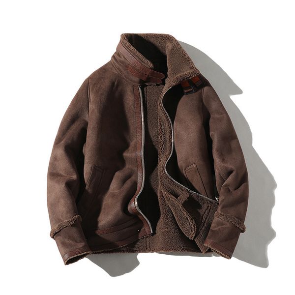 brown new warm winter lambswool warm flight jacket mens leather jacket fleece thick clothing coats long sleeved outwears large size m-5xl, Black;brown
brown new warm winter lambswool warm flight jacket mens leather jacket fleece thick clothing coats long sleeved outwears large size m-5xl, Black;brown
