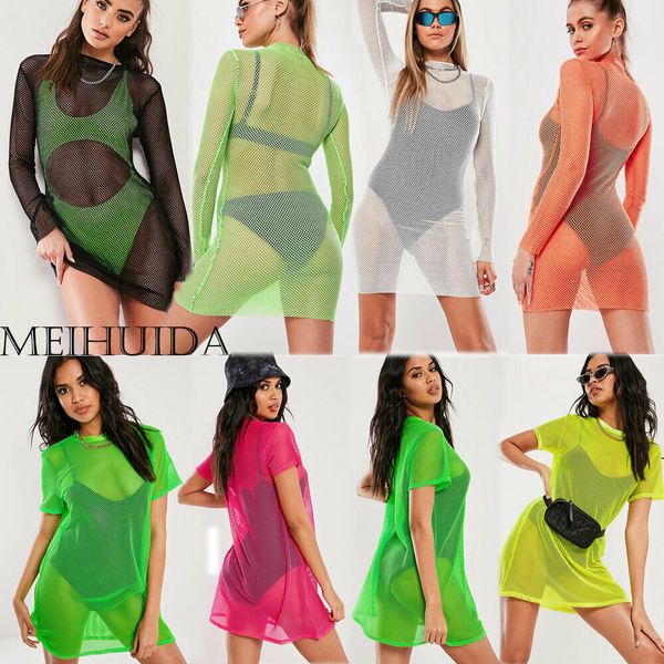 women summer mesh short sleeve o-neck cover up bathing suit dresses ladies crochet swimwear beach solid mini dress, Black;gray
women summer mesh short sleeve o-neck cover up bathing suit dresses ladies crochet swimwear beach solid mini dress, Black;gray