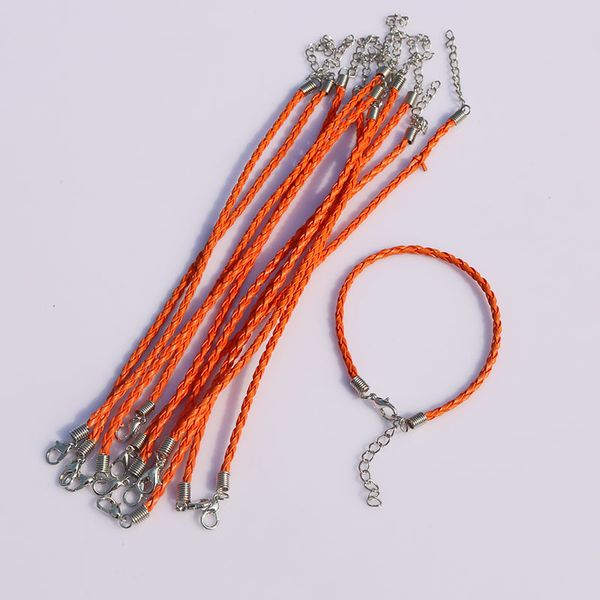 100pcs/lot orange color braided bracelet leather braided bracelet cord jewelry finding with lobster clasp for diy jewelry charms, Golden;silver
100pcs/lot orange color braided bracelet leather braided bracelet cord jewelry finding with lobster clasp for diy jewelry charms, Golden;silver