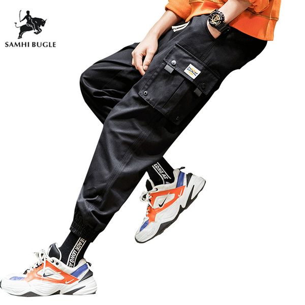 men's side pockets cargo harem pants 2019 hip hop casual male tatical joggers trousers fashion casual streetwear pants, Black
men's side pockets cargo harem pants 2019 hip hop casual male tatical joggers trousers fashion casual streetwear pants, Black