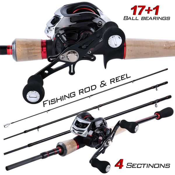sougayilang 4-pieces portable fishing rod combo fiber body fishing rod with 17+1bb baitcasting reel rod combo tackle tools
sougayilang 4-pieces portable fishing rod combo fiber body fishing rod with 17+1bb baitcasting reel rod combo tackle tools