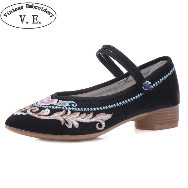 vintage embroidery women's mary jane shoes pointed toe embroidered latin dance ballet shoes ethnic comfort satin cloth low heels, Black
vintage embroidery women's mary jane shoes pointed toe embroidered latin dance ballet shoes ethnic comfort satin cloth low heels, Black