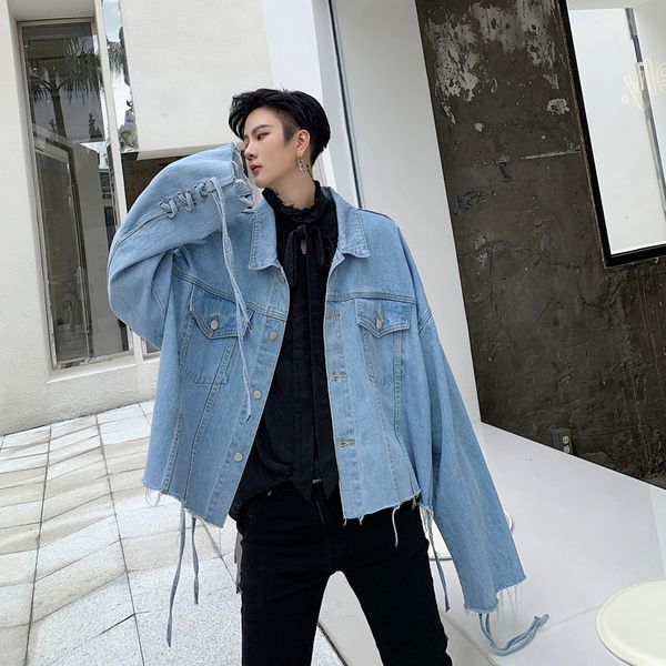 spring and autumn minority design cuff binding personality short jacket jacket man fur-trimmed bat sleeve loose denim men, Black;brown
spring and autumn minority design cuff binding personality short jacket jacket man fur-trimmed bat sleeve loose denim men, Black;brown