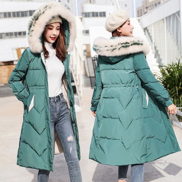long white duck down parkas winter hooded thick warm down coats female slim jacket coat womens big fur collar overcoat 2019, Black
long white duck down parkas winter hooded thick warm down coats female slim jacket coat womens big fur collar overcoat 2019, Black