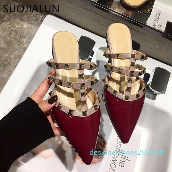 suojialun women flat slippers slip on mules brand designers 2019 fashion luxury rivet t-strap slides slip on loafers mules d08, Black
suojialun women flat slippers slip on mules brand designers 2019 fashion luxury rivet t-strap slides slip on loafers mules d08, Black