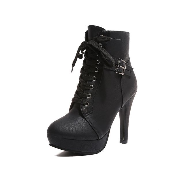 2020 new women's high heel boots pu shoes woman buckle strap pointed toe solid color lace up fashion women's spring boots 35-40, Black
2020 new women's high heel boots pu shoes woman buckle strap pointed toe solid color lace up fashion women's spring boots 35-40, Black