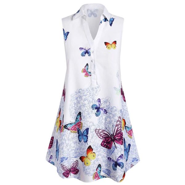 the new women casual plus size sleeveless crew neck butterfly print shirt, White
the new women casual plus size sleeveless crew neck butterfly print shirt, White