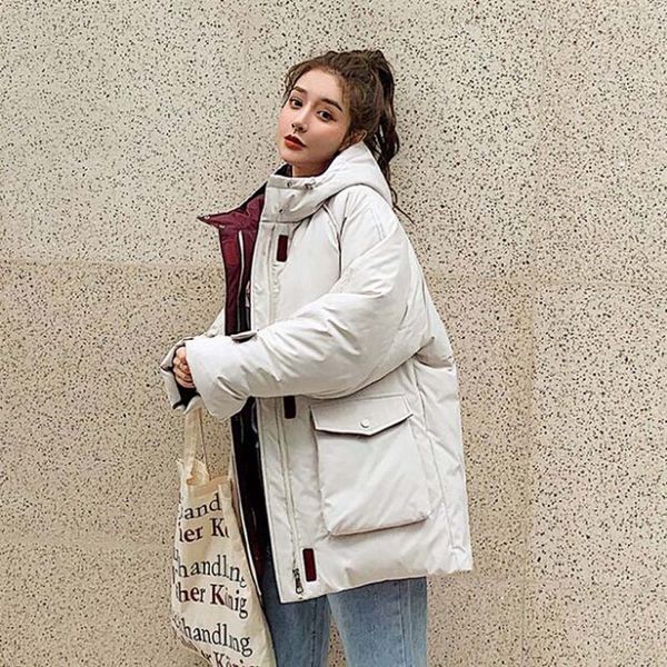 parka women 2019 loose winter jacket women coats hooded coats female parka thick cotton padded lining winter female by49, Black
parka women 2019 loose winter jacket women coats hooded coats female parka thick cotton padded lining winter female by49, Black