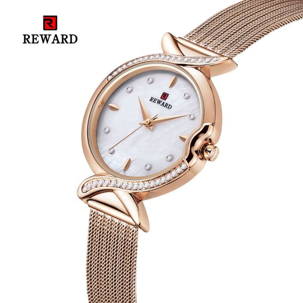 reward luxury women's watch fashion mesh steel band diamond small dial women's watch high-end waterproof quartz watch, Slivery;brown
reward luxury women's watch fashion mesh steel band diamond small dial women's watch high-end waterproof quartz watch, Slivery;brown