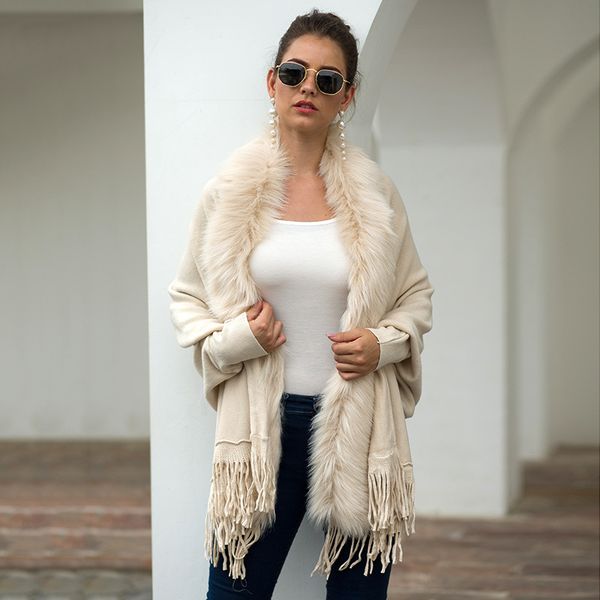autumn winter sweaters cloaks women plush collar cardigan knit poncho and cape shawl outwears elegant tassel sweater wraps 2019, Black
autumn winter sweaters cloaks women plush collar cardigan knit poncho and cape shawl outwears elegant tassel sweater wraps 2019, Black