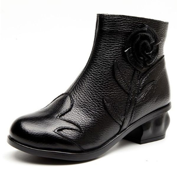 spring retro british style cow leather winter boots for ladies mid heel 5cm handmade square heel short boots women 2018, Black
spring retro british style cow leather winter boots for ladies mid heel 5cm handmade square heel short boots women 2018, Black