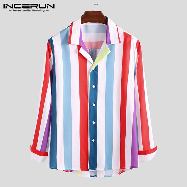 2019 men casual shirt colorful striped lapel neck long sleeve blouse fashion streetwear chic hawaiian shirts mens camisa incerun, White;black
2019 men casual shirt colorful striped lapel neck long sleeve blouse fashion streetwear chic hawaiian shirts mens camisa incerun, White;black