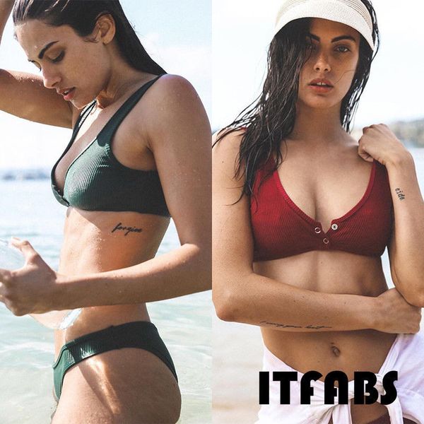 stretch slim bikini mujer sleeveless button high waist womens swimwear swimsuit solid bandage push-up padded bikini
stretch slim bikini mujer sleeveless button high waist womens swimwear swimsuit solid bandage push-up padded bikini