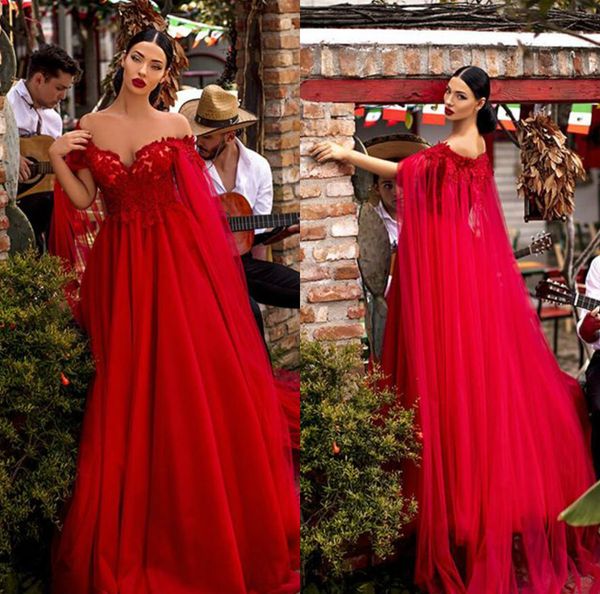 2020 red evening dresses with cape lace appliqued a line fairy prom dress party wear custom made formal gowns elegant robes de soirée, Black;red
2020 red evening dresses with cape lace appliqued a line fairy prom dress party wear custom made formal gowns elegant robes de soirée, Black;red