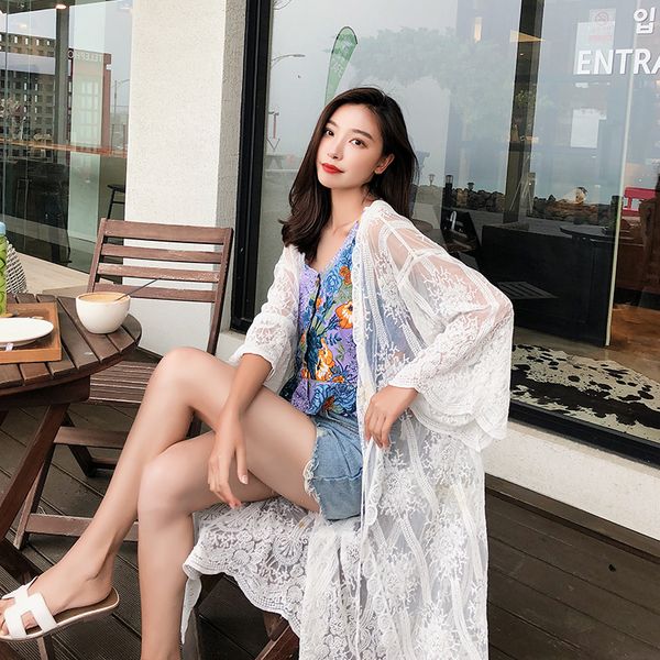long kimono cardigan women boho casual summer cardigan feminino lace embroidery blouse ladies shirt camisa feminina plus size, White
long kimono cardigan women boho casual summer cardigan feminino lace embroidery blouse ladies shirt camisa feminina plus size, White