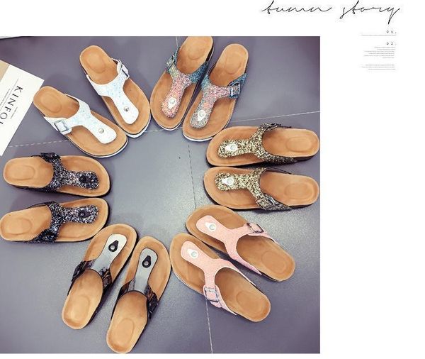 cork slippers sequins beach flip-flops women fashion soft wooden sole slippers lady flat flip flops outdoor vogue slippers sandals, Black
cork slippers sequins beach flip-flops women fashion soft wooden sole slippers lady flat flip flops outdoor vogue slippers sandals, Black