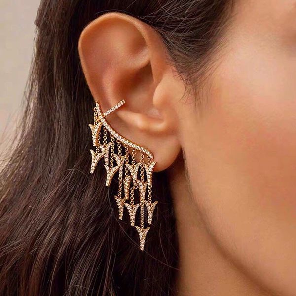 delicate earrings wild crystal diamond tassel dragon tail bone ear studs show women's unique charm exquisite gifts for women, Silver
delicate earrings wild crystal diamond tassel dragon tail bone ear studs show women's unique charm exquisite gifts for women, Silver