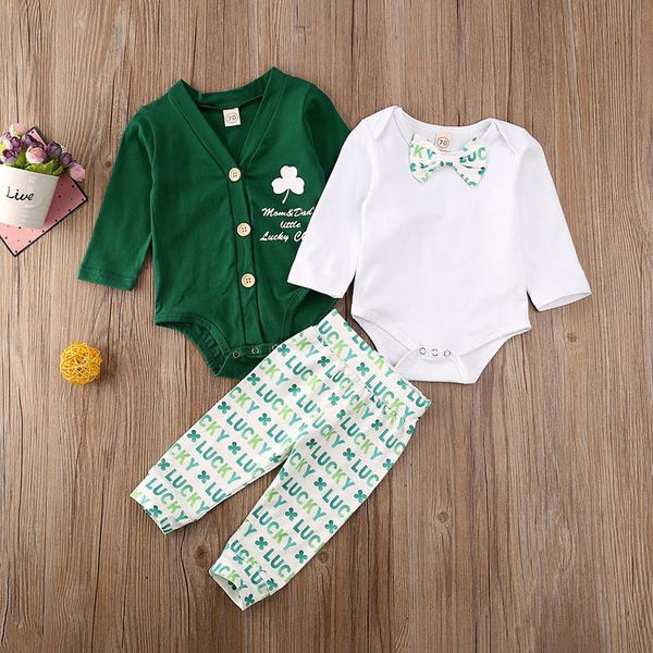 focusnorm 0-24m 3pcs baby boy gentleman clothes patrick's day clover two cotton bodysuit print letter pants boy outfit, White
focusnorm 0-24m 3pcs baby boy gentleman clothes patrick's day clover two cotton bodysuit print letter pants boy outfit, White