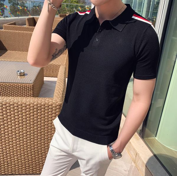 new knitted mens t-shirts luxury simple stripe short sleeve man t-shirts hight quality slim fit england style men, White;black
new knitted mens t-shirts luxury simple stripe short sleeve man t-shirts hight quality slim fit england style men, White;black
