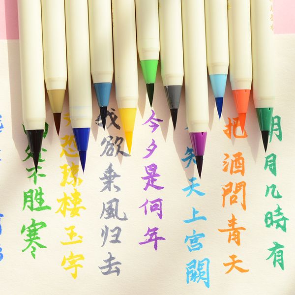 cute kawaii soft multicolor pen platinum calligraphy brushes plastic handle writing brush for kids gift korean stationary
cute kawaii soft multicolor pen platinum calligraphy brushes plastic handle writing brush for kids gift korean stationary