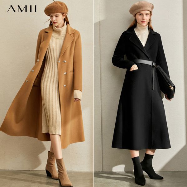 amii minimalism women winter thick double woolen coat fashion solid lapel single-breasted 100%wool female woolen coat 11980098, Black
amii minimalism women winter thick double woolen coat fashion solid lapel single-breasted 100%wool female woolen coat 11980098, Black
