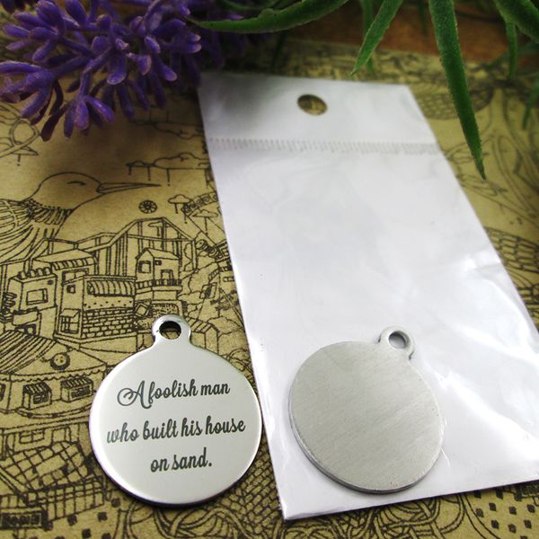40pcs--"a foolish man who built his house on sand"stainless steel charms more style for choosing diy charms pendants for necklace, Bronze;silver
40pcs--"a foolish man who built his house on sand"stainless steel charms more style for choosing diy charms pendants for necklace, Bronze;silver