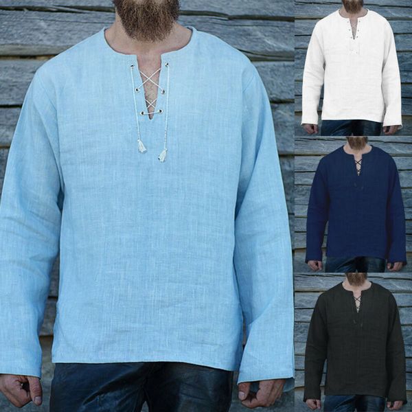 men`s summer v neck long sleeve shirt ethnic retro solid color cotton linen button blouse, White;black
men`s summer v neck long sleeve shirt ethnic retro solid color cotton linen button blouse, White;black