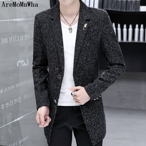 aremomuwha 2018 new windbreaker long male student woolen coat spring and autumn slim korean version of the wild blazer qx092, Black
aremomuwha 2018 new windbreaker long male student woolen coat spring and autumn slim korean version of the wild blazer qx092, Black