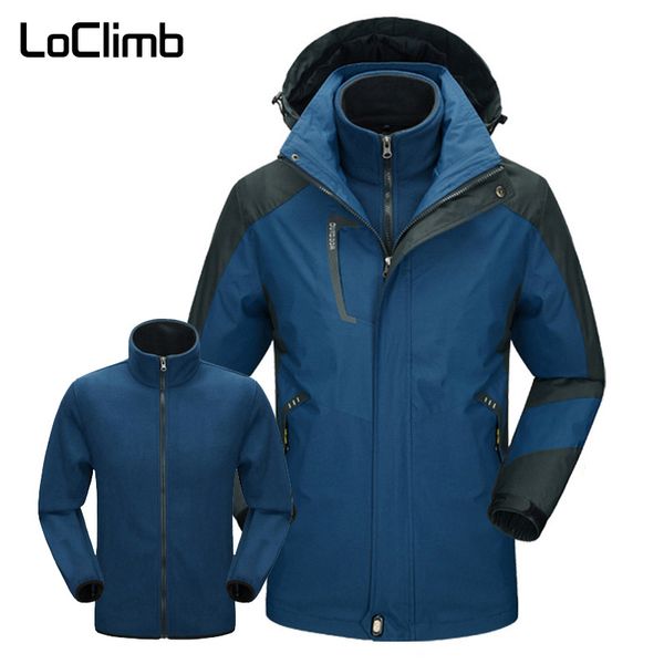 loclimb 3 in 1 windbreaker men's winter hiking jacket men polar fleece lining ski coat outdoor trekking wateproof jackets am344, Blue;black
loclimb 3 in 1 windbreaker men's winter hiking jacket men polar fleece lining ski coat outdoor trekking wateproof jackets am344, Blue;black