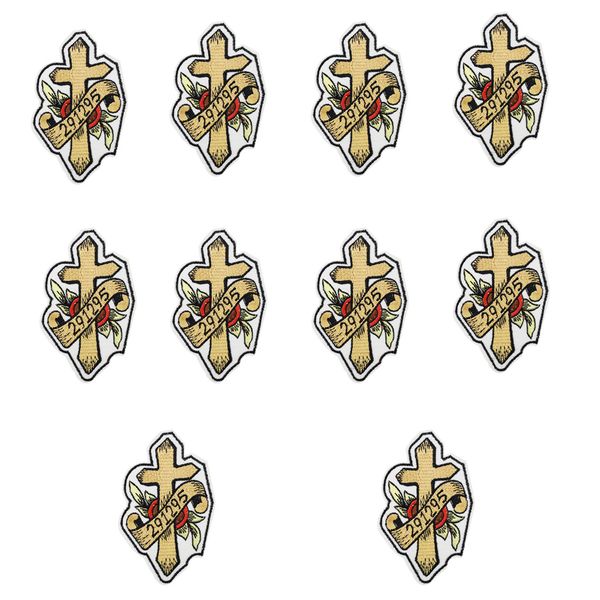 10pcs punk cool badge cross patch for kid clothes ironing on patch applique sewing embroidered patches diy labels backpack accessories, Black
10pcs punk cool badge cross patch for kid clothes ironing on patch applique sewing embroidered patches diy labels backpack accessories, Black
