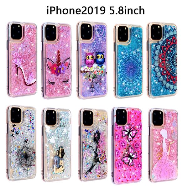 

For iphone 11 pro max 5 8 6 1 6 5 inch am ung galaxy note10 pro a20e bling liquid oft tpu ca e quick and owl flower unicorn kin cover
